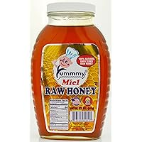 Yummmy Raw Honey, 100% Natural Raw Honey, 2 Lbs. (32 Oz), Kosher Certified, Wildflower Honey from Florida, Unfiltered, Uncooked