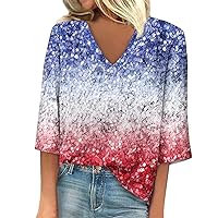American Flag Summer Tops for Women July 4th Shirt Star Stripes Tops Graphic Tee Blouse 2024 Going Out Tops for Women