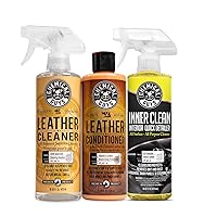 Chemical Guys SPI_663_16 InnerClean Interior Quick Detailer and Protectant (16 oz) and Chemical Guys SPI_109_16 Leather Cleaner and Conditioner Complete Leather Care Kit (16 oz) (2 Items) Bundle