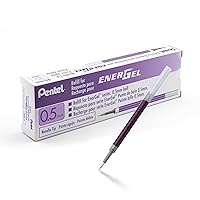 Pentel Refill Ink For EnerGel Gel Pen, (0.5mm) Needle Tip, Violet Ink, Box of 12 (LRN5-V)
