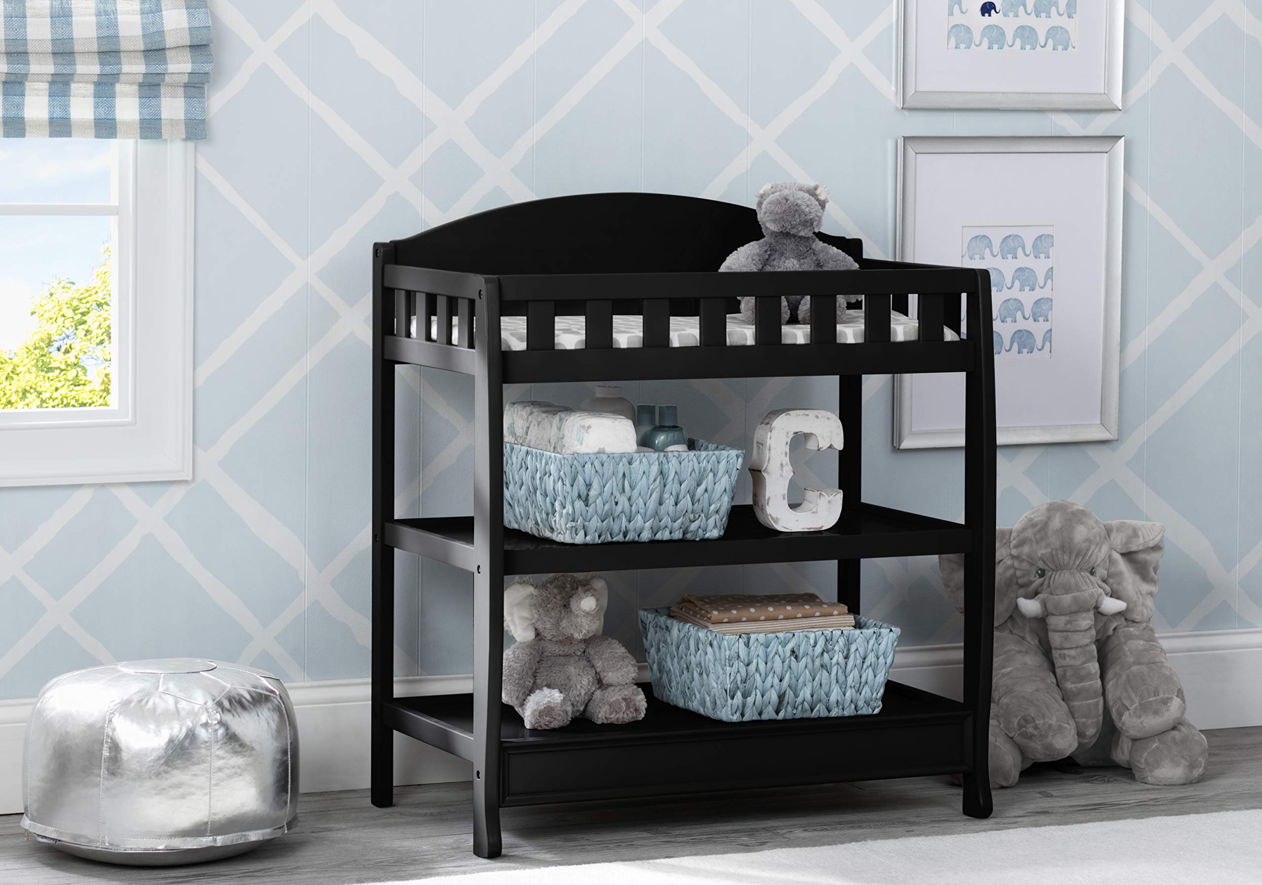 Delta Children Infant Changing Table with Pad, Black