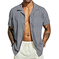 PJ PAUL JONES Mens Floral Beach Shirts Short Sleeve Casual Button Down Shirts