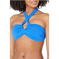 Seafolly Women's Standard Bandeau Halter Bikini Top Swimsuit, Eco Collective Azure, 12