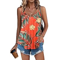 Zeagoo Women Flowy Tank Tops Casual Summer Floral Tops Sexy Spaghetti Strap V Neck Sleeveless Tunic Camisoles