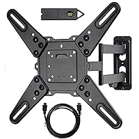 VideoSecu ML531BE2 TV Wall Mount kit with Free Magnetic Stud Finder and HDMI Cable for Most 26-55 TV and New LED UHD TV up to 60 inch 400x400 Full Motion with 20 inch Articulating Arm WT8
