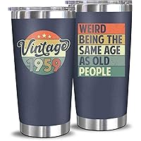 NewEleven 65th Birthday Gifts For Men Women - 1959 65th Birthday Decorations For Men Women - Gifts For Men Women Turning 65-65 Year Old Gifts For Men, Women, Mom, Dad, Wife, Husband - 20 Oz Tumbler