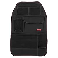 Diono Stow 'n Go Car Back Seat Organizer for Kids, Kick Mat Back Seat Protector, with 7 Storage Pockets, 2 Drinks Holders, Water Resistant, Durable Material, Black , 18x10x9 Inch (Pack of 1)