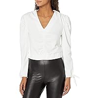 KENDALL + KYLIE Women's Plus Size Ruched Top with Back Keyhole
