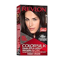 Colorsilk Beautiful Color Permanent Hair Color, Long-Lasting High-Definition Color, Shine & Silky Softness with 100% Gray Coverage, Ammonia Free, 020 Brown Black, 1 Pack