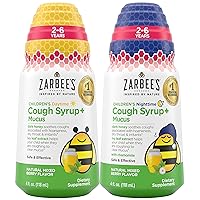 Bundle of Zarbee's Kids Cough + Mucus Daytime and Nighttime for Children 2-6 with Dark Honey, Ivy Leaf, Zinc & Elderberry, 1 Pediatrician Recommended, Drug & Alcohol-Free, Mixed Berry Flavor, 4FL Oz
