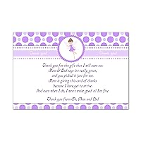 30 Thank You Cards Purple Fairy Pixie Girl Baby Shower Personalized Cards Photo Paper