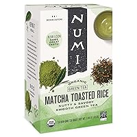 Organic Tea Matcha Toasted Rice, 18 Count Box of Tea Bags (Pack of 6) Green Tea (Packaging May Vary)