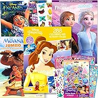 Disney Princess Coloring Book Bundle for Kids - Activities, Stickers and Games - Featuring Disney Princess, Frozen, Encanto