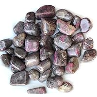 Jet Ruby Feldspar Crystal Tumbled Stone 100 Grams Reiki Polished Pocket Stone Bulk Gemstone Healing Meditation Spiritual Chakra Balancing Protection Approx. 0.75-1 inch.