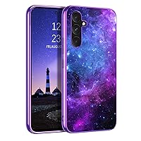 GUAGUA Compatible with Samsung Galaxy A54 5G Case 6.4 Inch, Phone Case for Galaxy A54 5G Glow in The Dark Slim Fit Shockproof Protective Luminous Space Nebula Case for Samsung A54 5G, Blue Nebula