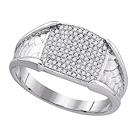 Dazzlingrock Collection 0.33 Carat (Ctw) Round Micro-pave Diamond Band Ring 1/3 Ctw, Sterling Silver