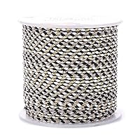 Pandahall 21.8Yards 1.5mm Twisted Macrame Cotton Cord 4-Ply Gold Wire Braiding Beading Thread Twine Rope Black for String Knitting DIY Jewelry Making Plant Wall Hangers Home Garden Decor