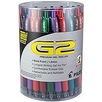 Pilot, G2 Premium Gel Roller Pens, Bold Point 1 MM, Tub of 36, Assorted Colors