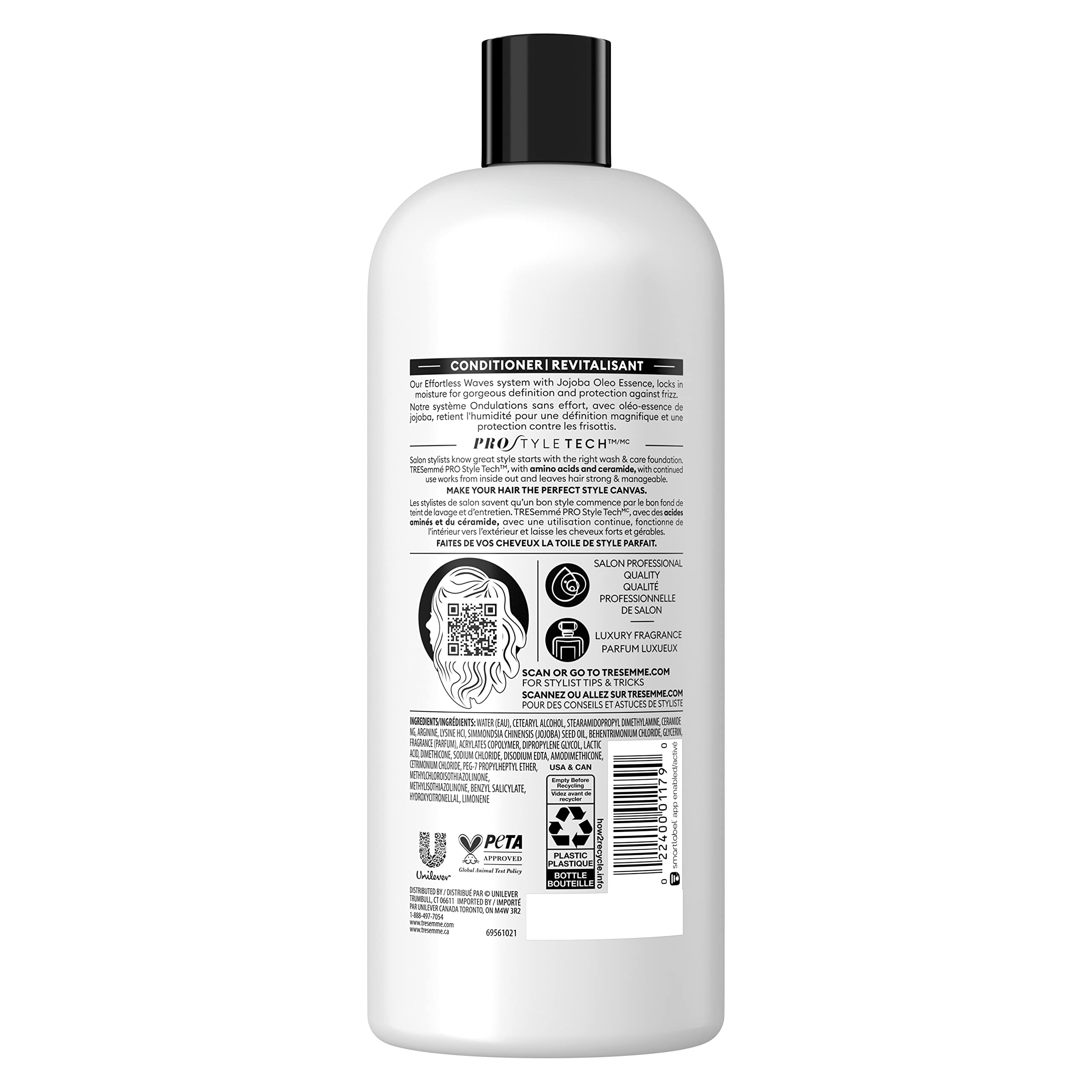 TRESemmé Hydrating Conditioner 4 Count with Jojoba Oleo Essence For Curl Definition and Frizz Protection 28 Oz