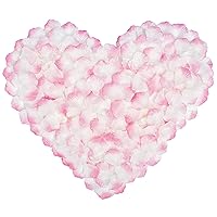 3000 PCS Artificial Silk Rose Petals for Valentine's Day, Wedding, Romantic Night, Party Flower Decorations (Pink&White)