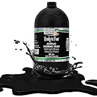 Pouring Masters Midnight Black Metallic Pearl Acrylic Ready to Pour Pouring Paint – Premium 64-Ounce Pre-Mixed Water-Based - for Canvas, Wood, Paper, Crafts, Tile, Rocks and More