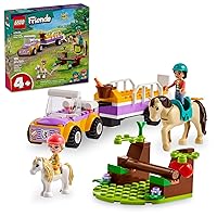 LEGO Friends Horse and Pony Trailer Playset, Building Toy for Kids, Creative Play Gift with Liann and Zoya Characters and 2 Animal Figures, Toy for 4 Year Olds and Up, 42634
