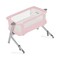 Skylar Bassinet and Beside Sleeper in Pink, Lightweight and Portable Baby Bassinet, Five Position Adjustable Height, Easy to Fold and Carry Travel Bassinet, JPMA Certified