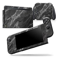 Compatible with Nintendo Switch OLED Dock Only - Skin Decal Protective Scratch-Resistant Removable Vinyl Wrap Cover - Black and Chalky White Marble