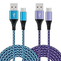 2Pack 6ft Fast USB Type C Cable Phone Charger Charging Cord for Motorola Moto G10 G9 G8 G7 Power Plus Play, Edge/G Power/Stylus/Razr/One 5G Ace/G100, G6 X4 Z4 Z3 Z2 Z Play Force Droid