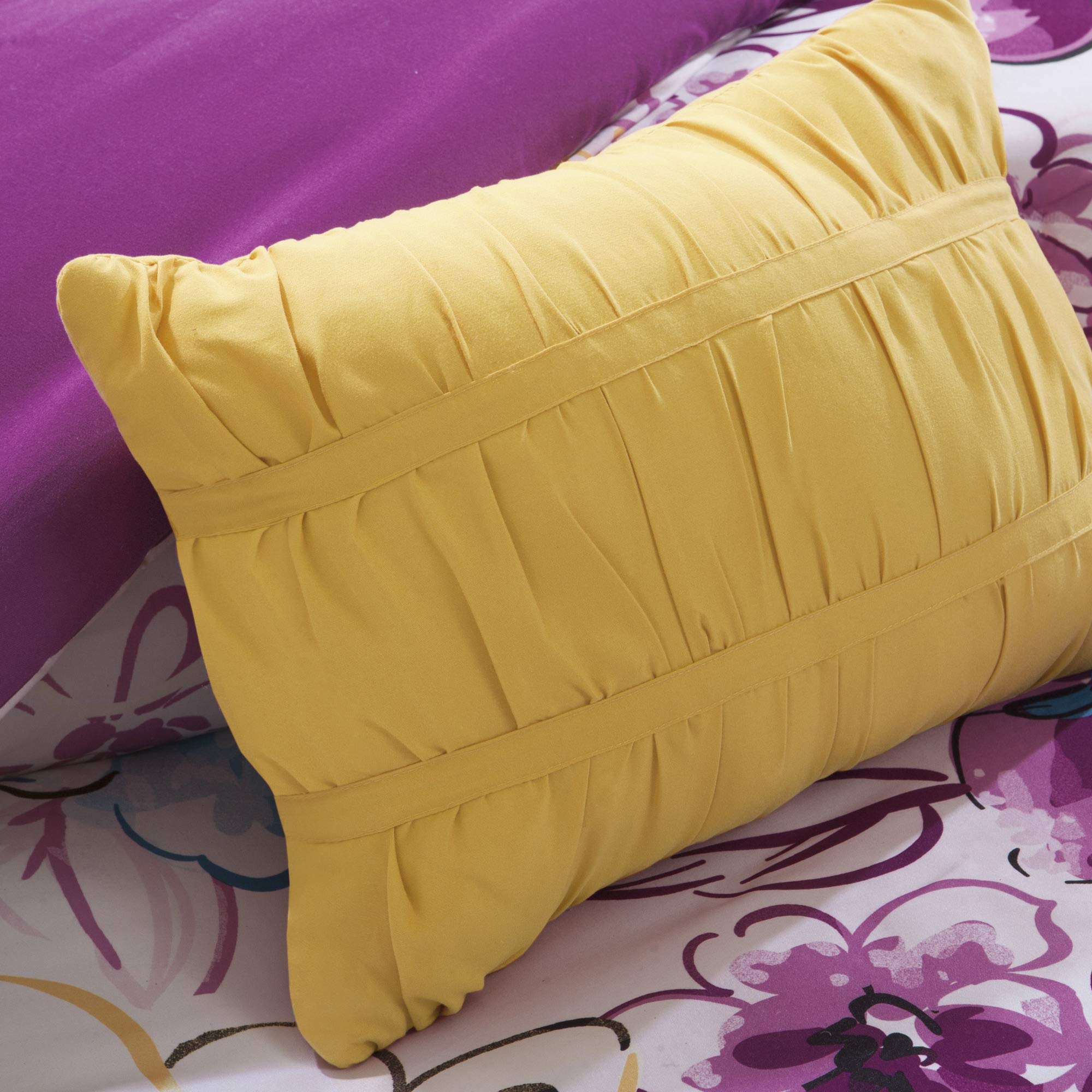 Intelligent Design Comforter Set Vibrant Floral Design, Teen Bedding for Girls Bedroom, Mathcing Sham, Decorative Pillow, Full/Queen, Olivia, Blue