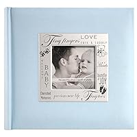 MCS 200-Pocket Fabric Baby 4x6 Photo Album with Writing Space, 8.5 x 8.5 Inches, Baby Blue