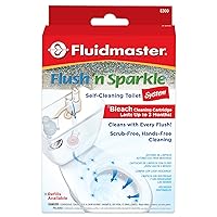 Fluidmaster 8300 Flush 'n Sparkle Automatic Toilet Bowl Cleaning System with Bleach Cartridge, 1 Count (Pack of 1) ( Packaging May Vary)