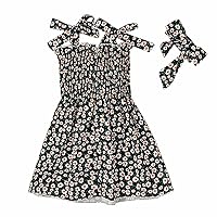 Toddler Kids Baby Girls Summer Casual Sleeveless Daisy Printed Dress Party Dress Clothes Modern Dresses