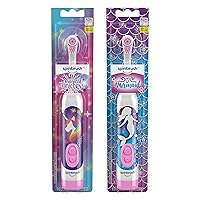 Spinbrush Mermaid & Unicorn Kids Toothbrush Value Pack, Battery-Powered Electric Toothbrush, Soft Bristles, Batteries Included, 2-Pack