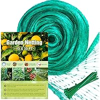Green Garden Netting, 13 x 33 Feet Reusable Heavy Duty Bird Netting with 50pcs Cable Ties, Fruit Tree Netting for Seedlings Plants, Vegetables Protection
