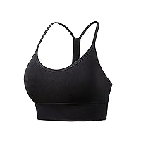 Women's Y Back Padded Sports Bra for Gym Yoga Workout Comfortable Thin Strap Racerback Athletic Top