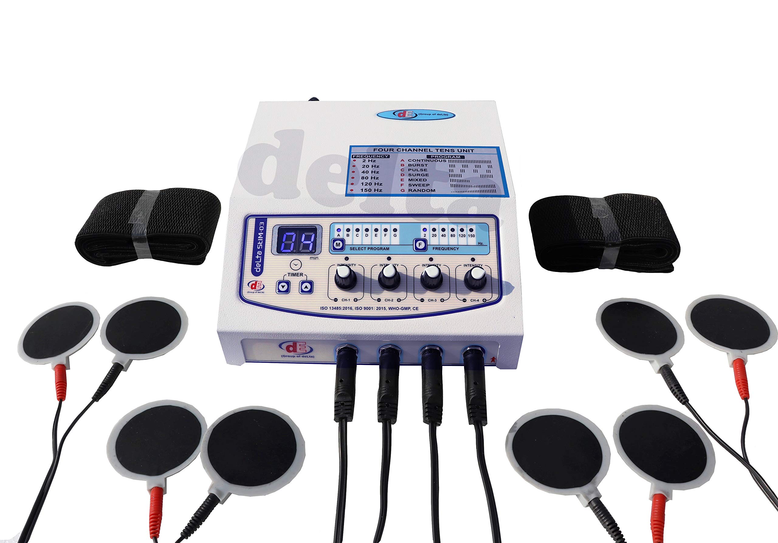 Group of deLta Prof. Use Home use 4 Channel Electrotherapy Physical Pain Relief Therapy Machine