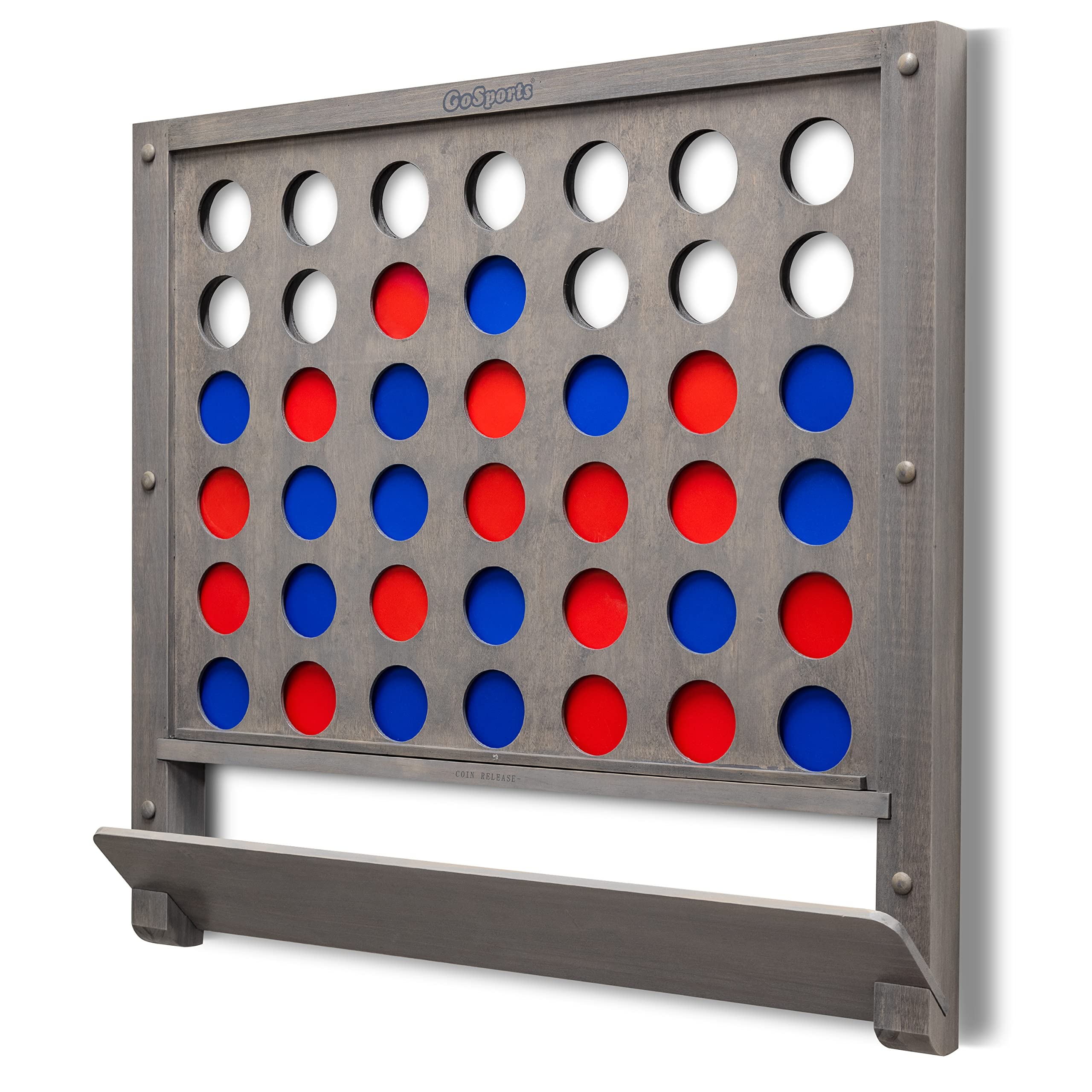 GoSports Wall Mounted Giant 4 in a Row - Jumbo Four in a Row with Coins - Choose Your Style