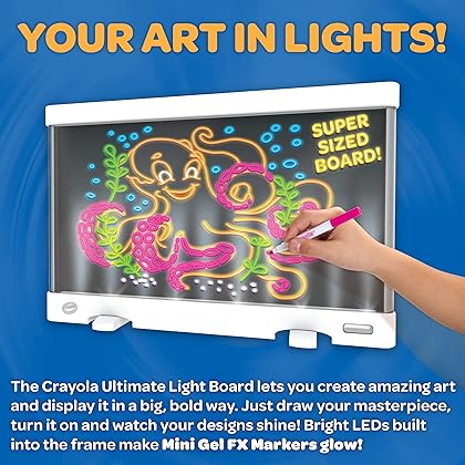 Crayola Ultimate Light Board - White, Tracing & Drawing Board for Kids, Light Up Kids Toy, Gift for Boys & Girls, Ages 6, 7, 8, 9