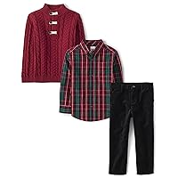 Gymboree Boys Sweater, Shirt and Pants 3-Piece, Matching Toddler Outfit