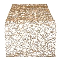 DII Woven Paper Tabletop Collection Holiday or Event Décor, Reversible Table Runner, 14x72, Taupe