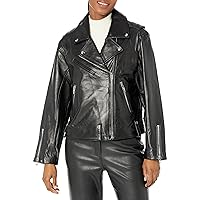 [BLANKNYC] Womens Real Leather Moto JacketJacket