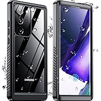 for Samsung Galaxy Note 20 Ultra Case Waterproof, [12FT Military-Grade Drop Protection] [IP68 Water Resistance] Full Body Heavy Duty Rugged Shock-Proof Case for Note 20 Ultra 6.9''-Black