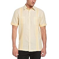 Cubavera Men's Linen-Blend Textured Two-Pocket Short Sleeve Button-Down Guayabera Shirt