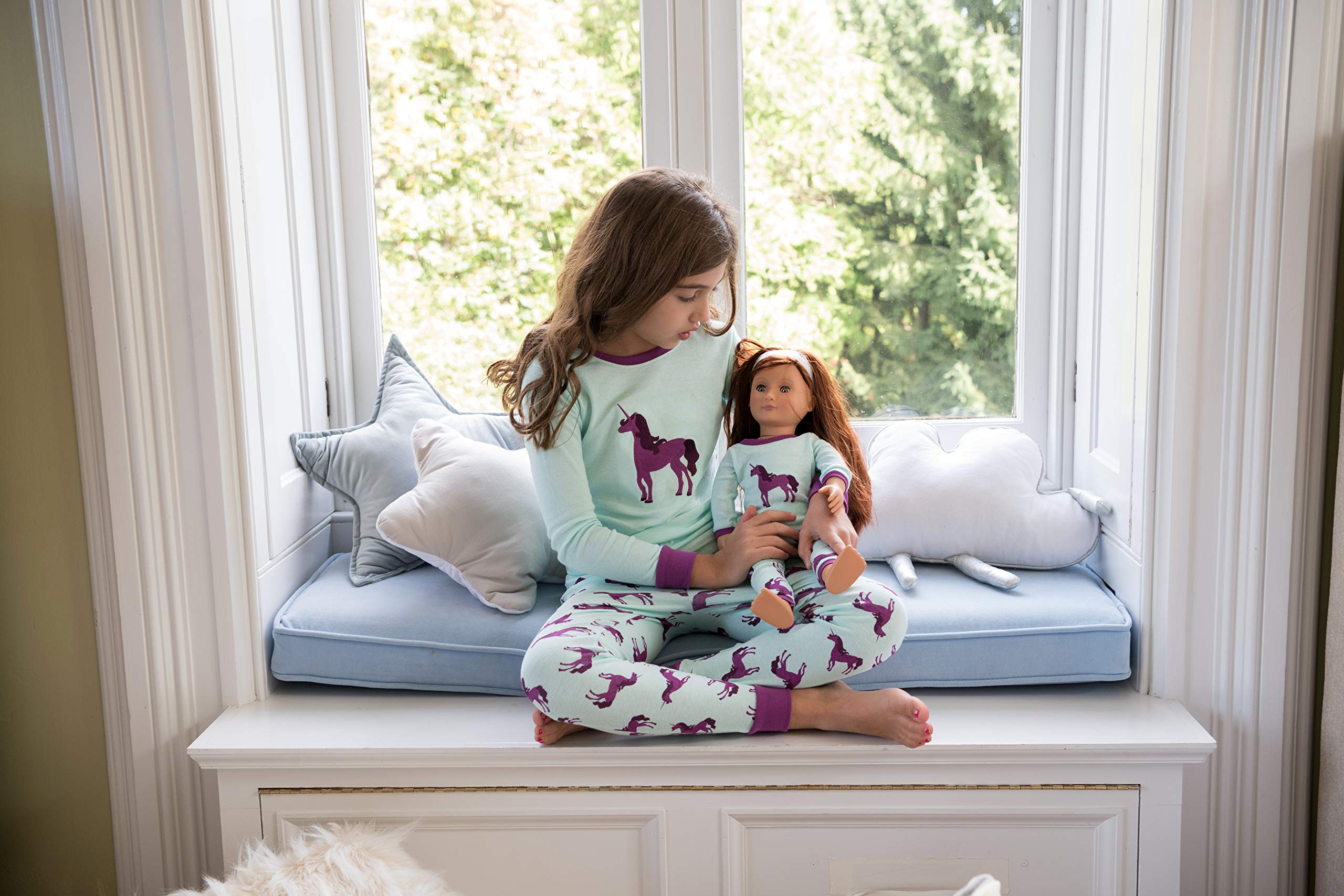 Leveret Kids & Toddler Pajamas Matching Doll & Girls Pajamas 100% Cotton 2 Piece Pjs Set (Size 2 Toddler-14 Years)