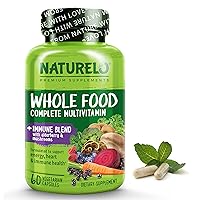 Whole Food Multivitamin + Immune Blend with Elderberry & Mushrooms - Complete Multivitamin with Extra Immune Support - C, D3, Zinc, Elderberry, Reishi, Shitake - 60 Vegan Capsules