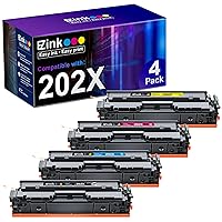 E-Z Ink 202X (TM Compatible Toner Cartridge Replacement for HP 202X 202A CF500X CF500A to use with Color Laserjet Pro MFP M281fdw M281cdw M281fdn M254dw M254 M281 (Black Cyan Yellow Magenta, 4-Pack)