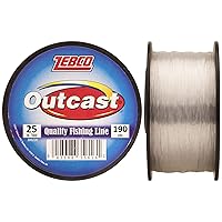 Outcast Monofilament Fishing Line, 190-Yards, 25-Pound, Low Memory and Stretch, High Tensile Strength, Clear
