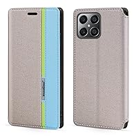 for Huawei Honor X8 Case, Fashion Multicolor Magnetic Closure Leather Flip Case Cover with Card Holder for Huawei Honor X8 (6.7”), Gray