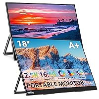 InnoView 2PCS Portable Monitor, 18'' 2.5K 100% DCI-P3 500 Nits & 15.6'' 1080P 75% sRGB IPS HDR Laptop Screen Extender
